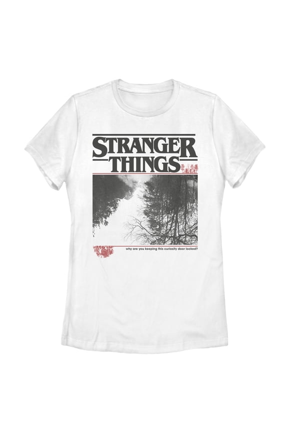 Netflix Stranger Things Women's Curiosity Door Locked Graphic T-Shirt,