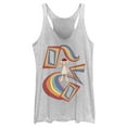 thumbnail image 1 of Netflix Women's Stranger Things Eleven Rainbow Cartoon Dream Racerback Tank Top White Heather X Small, 1 of 4