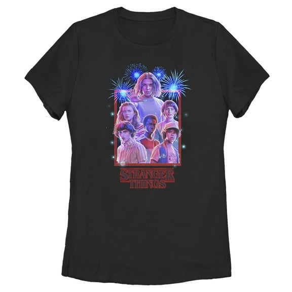 Netflix Women's Stranger Things Fourth of July Character Frame Graphic T-Shirt