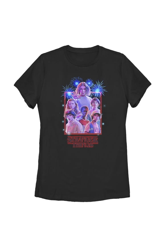 Netflix Women's Stranger Things Fourth of July Character Frame Graphic T-Shirt