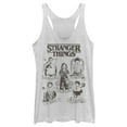 thumbnail image 1 of Netflix Women's Stranger Things Group Shot Classes Racerback Tank Top White Heather Large, 1 of 3