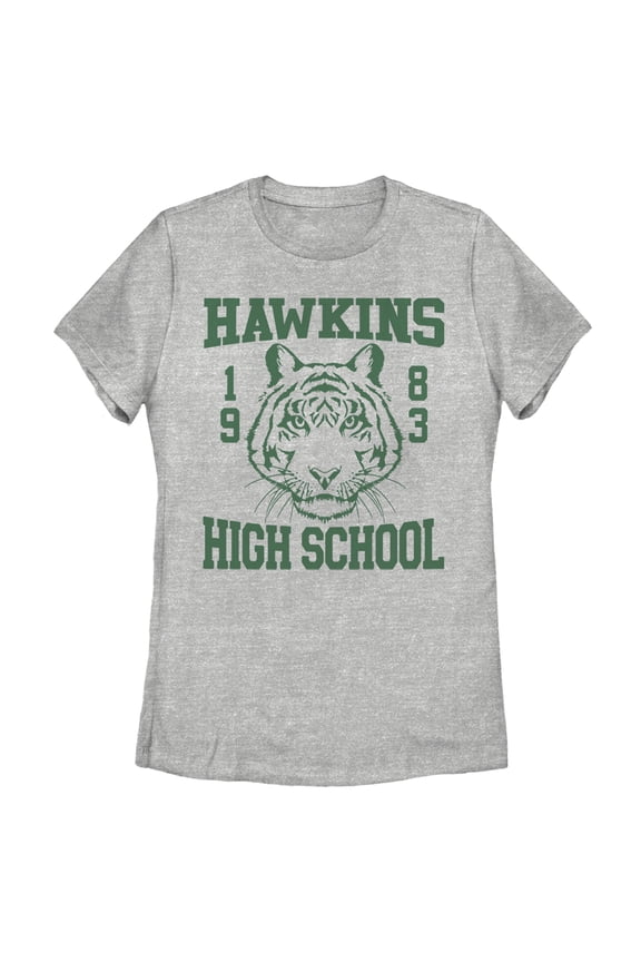 Netflix Stranger Things Women's Hawkins High School Tiger T-Shirt, Slim Fit,