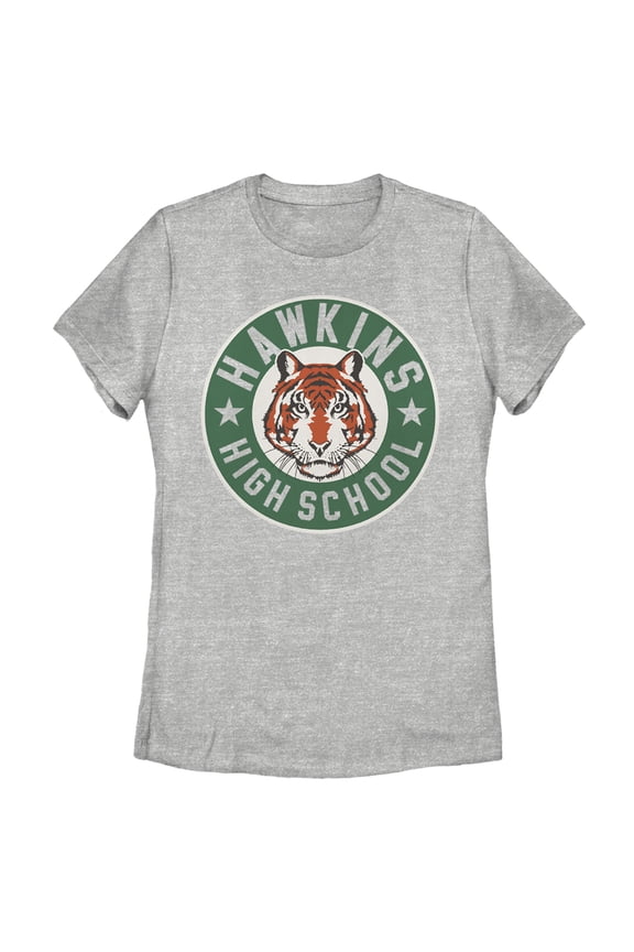 Netflix Women's Stranger Things Hawkins High School Tiger Mascot Graphic T-Shirt