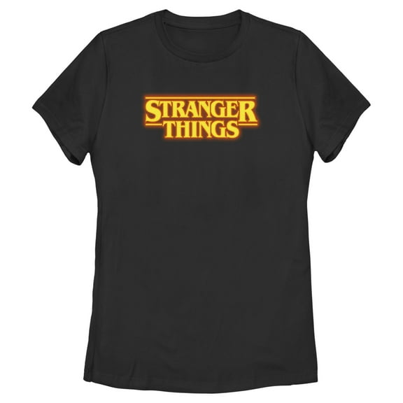 Netflix Women's Stranger Things Orange Logo Graphic T-Shirt