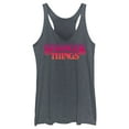thumbnail image 1 of Netflix Women's Stranger Things Pink Logo Racerback Tank Top Navy Blue Heather Medium, 1 of 4