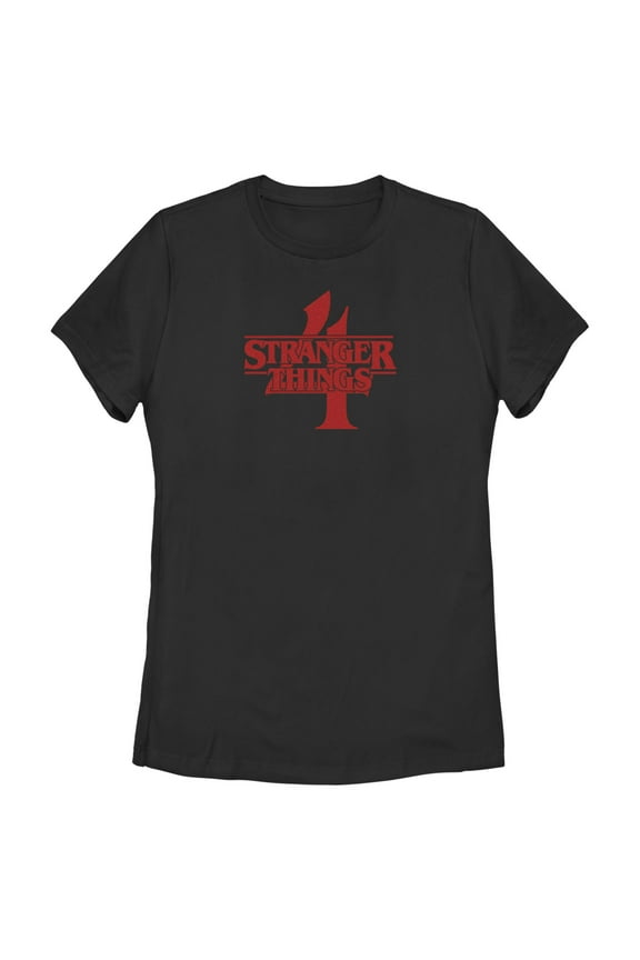 Netflix Women's Stranger Things Red Logo 4 Graphic T-Shirt
