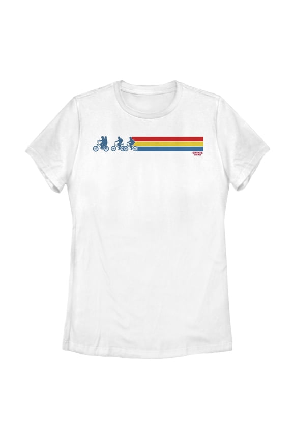 Netflix Women's Stranger Things Retro Bike Stripe Graphic T-Shirt