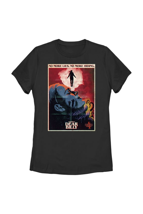 Netflix Women's Stranger Things Retro Dear Billy Poster Graphic T-Shirt