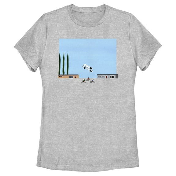 Netflix Women's Stranger Things Runaway Flying Van Scene Graphic T-Shirt
