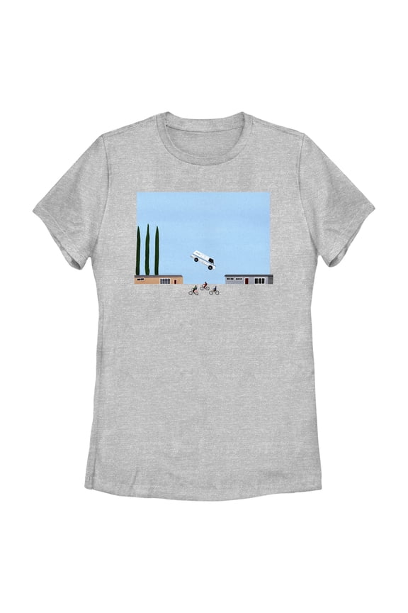 Netflix Women's Stranger Things Runaway Flying Van Scene Graphic T-Shirt