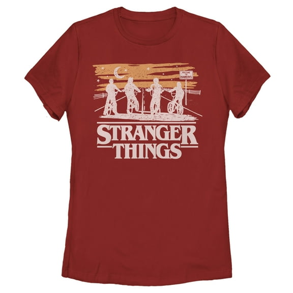 Netflix Women's Stranger Things Starry Bike Ride Graphic T-Shirt