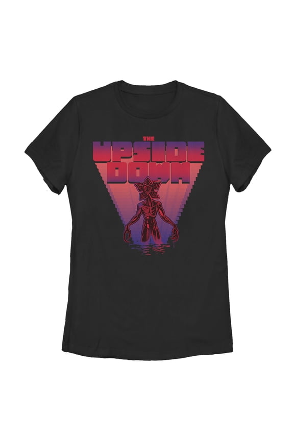 Netflix Women's Stranger Things The Upside Down 8-Bit Demogorgon Graphic T-Shirt