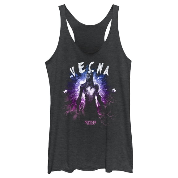 Netflix Women's Stranger Things Vecna The Upside Down Monster Racerback Tank Top Black Heather 2X Large