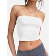 thumbnail image 1 of Women's Strapless Bandeau Double Layered Basic Casual Tube Top, 1 of 6