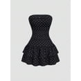 Women's Strapless Bodycon Mini Dress with Cinched Waist and Tiered ...