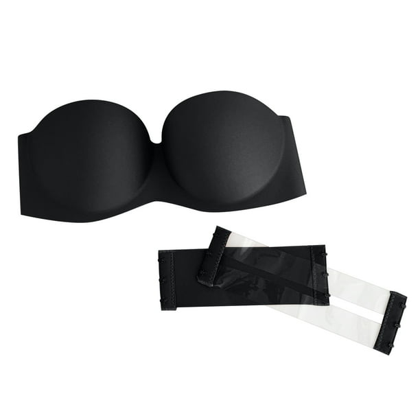 Strapless Bra Invisible Backless Sexy Push Up Bras For Women Black-A