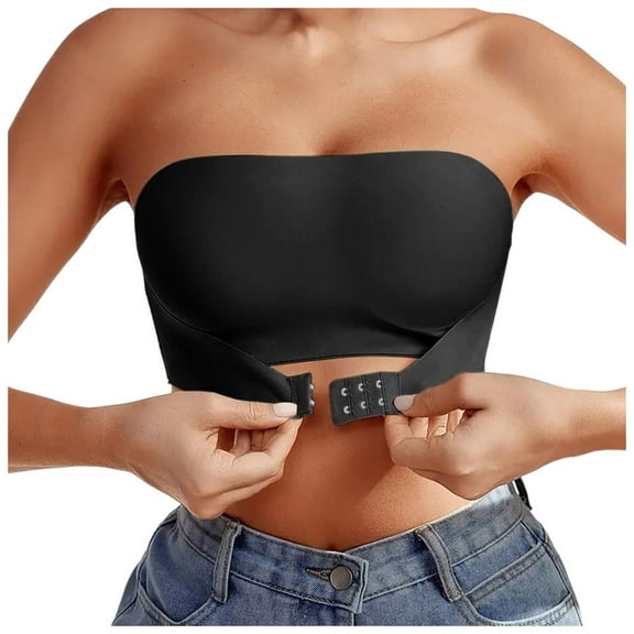 Women's Strapless Bra  Front Snap Wireless Non- Comfort Bra, Anti-Sagging & Seamless for Small Chest, Traceless Everyday Wear