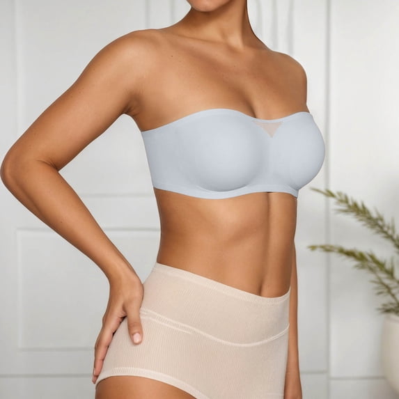 Women's Strapless Bra Summer Lightweight Seamless Comfortable Support Push Up Bust Bralette