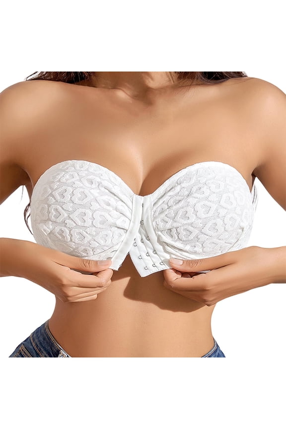 Women's Strapless Bra Wirefree Bralette Thin Padded Convertible Comfort Fit Seamless Support for Dresses Tops
