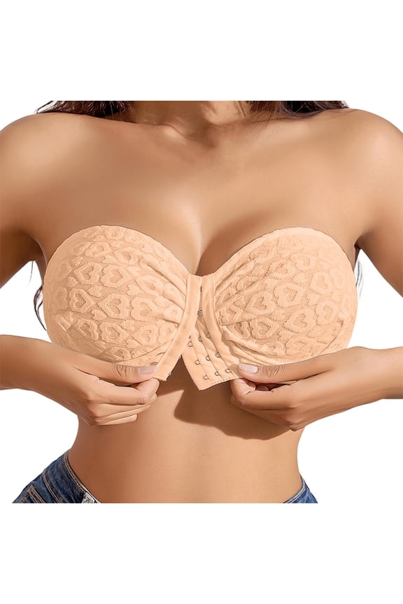 Women's Strapless Bra Wirefree Bralette Thin Padded Convertible Comfort Fit Seamless Support for Dresses Tops