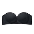 thumbnail image 1 of Women's Strapless Bra Wireless Casual Underwear Front Buckle Bralette for Wedding Wear Bras for Lady Wirefree Non Padded Black L, 1 of 2