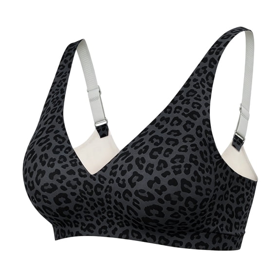 Women's Strapless Bras Wirefree Soft Lift Gather Comfort Daily Lingerie Sports Bras for Women Gray M
