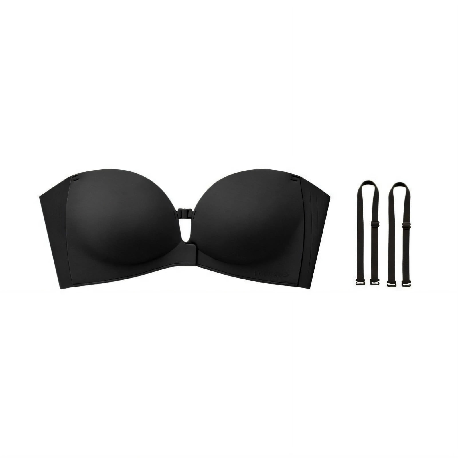Women's Strapless Front Closure Bra Convetible Padded Push Up Wireless ...