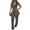 thumbnail image 1 of Women's Strapless Jumpsuit with Pockets - Casual Summer Romper Slim Fit One-Piece Outfit, 1 of 5