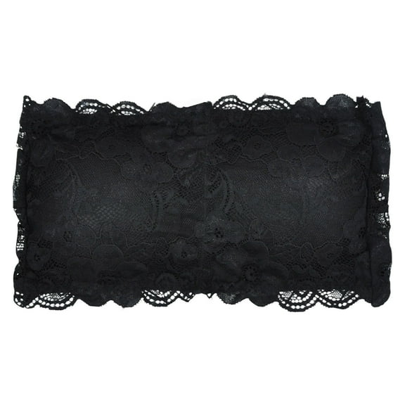 Women's Strapless Lace Bandeau Bra Padded Tube Top Transparent Straps