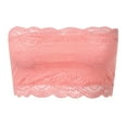 thumbnail image 1 of Women's Strapless Lace Bandeau Wirefree Unpadded Scalloped Edge Bra Anti Comfort Top, 1 of 6