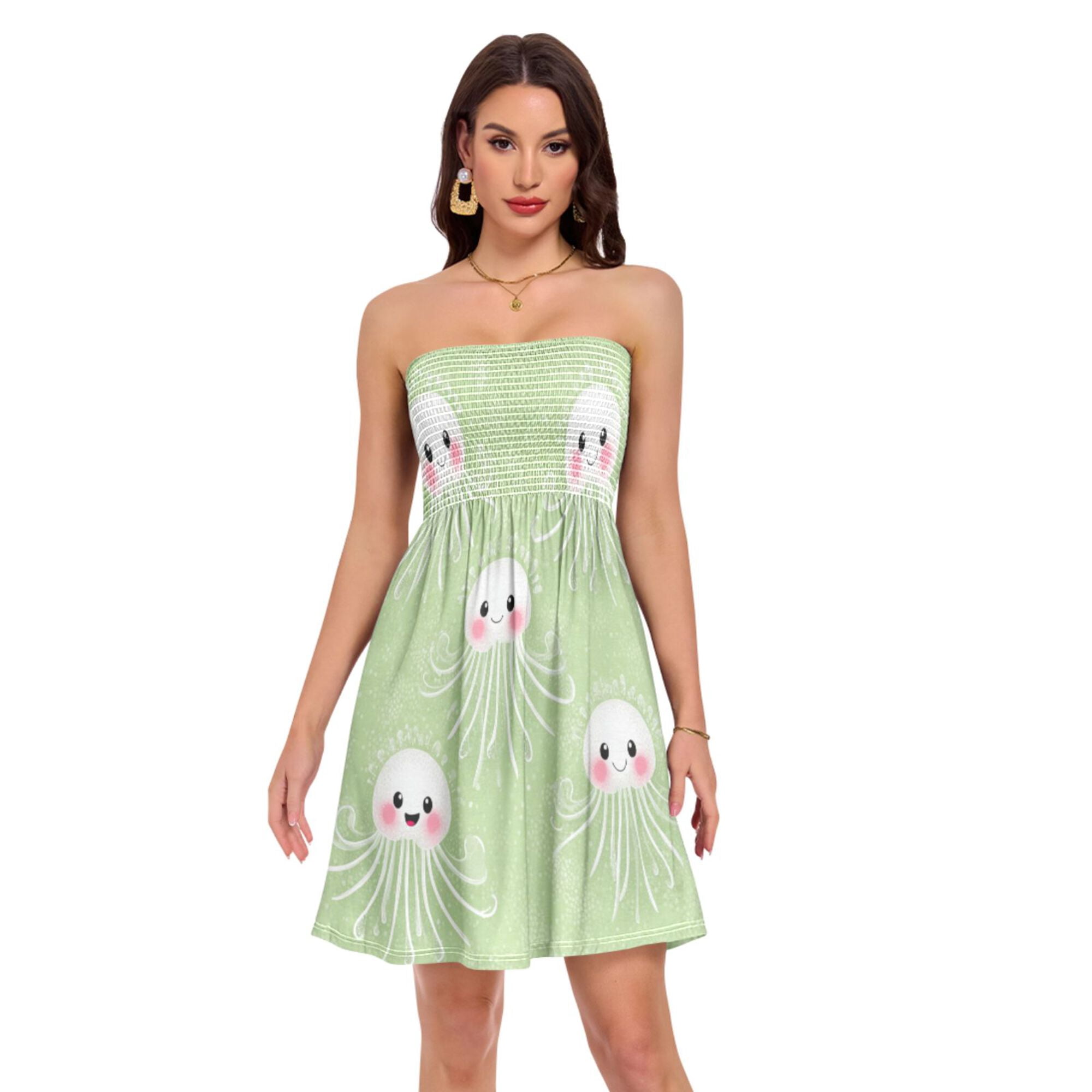 green jellyfish dress Jellyfish Green Dress/Trailing Tendrils/Halloween Skirt Handmade Custom Personalize