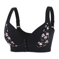 thumbnail image 1 of Women's Strapless Push Up Bra New Abcdefg Cup Women Leopard-Print Front Buckles Underwear No Steel Close Bra Black 52G, 1 of 6