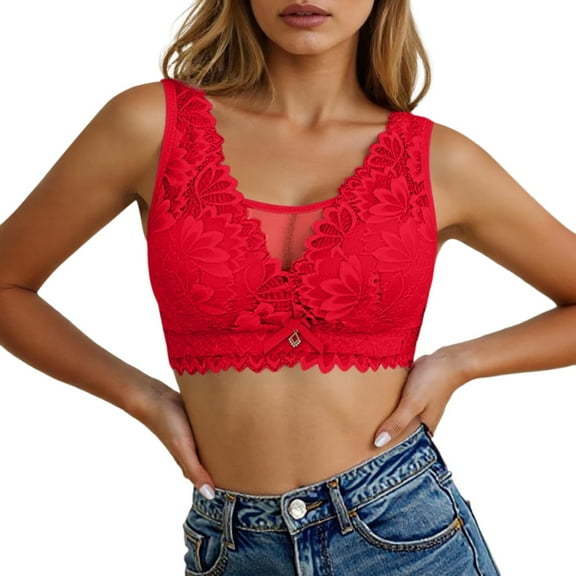Women's Strapless Push Up Bra Thin Comfortable Seamless No Underwire Lace Bralette for Big Chest Support