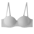 thumbnail image 1 of Women's Strapless Push Up Bra Underwire Padded T-Shirt Bra Wedding Bra(Gray,38B), 1 of 7