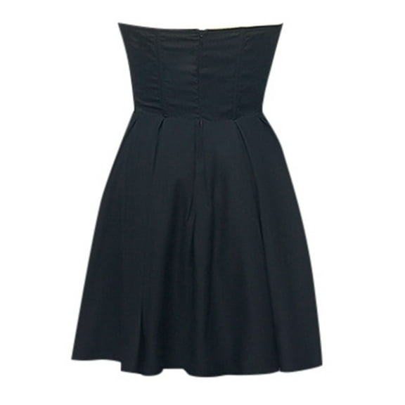 Women's Strapless Sexy A Line Mini Dress Formal Waist Cinching Open Back Elegant Party Gown