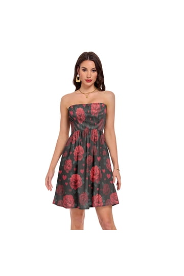 ashley stewart black and white dresses Winnie Dress in Midnight Roses XXS