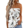 thumbnail image 1 of Women's Strapless Tank Tops Sleeveless Pleated Gradient Color Pullover Summer Loose Fit Tops, 1 of 6