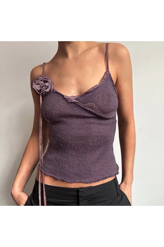 Women's Strapless Top V Neck Blouse Three Dimensional Rose Decoration Solid Color Casual Daily Wear Vacation Party Night Out Fashion Forward Statement Piece Ideal Gift for Her