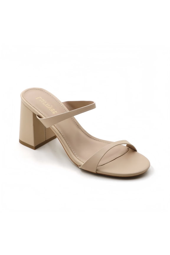 Women’s Strappy Block Heel Mule Sandals Open Toe Slip-On Dress Sandals Fashion Mid Heel Summer Shoes for Party, Office, Wedding & Casual Wear