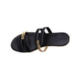 thumbnail image 1 of Women's Strappy Sandals Criss Cross Strap Flat Sandals Open Toe Slides Shoes Black 6.5, 1 of 4