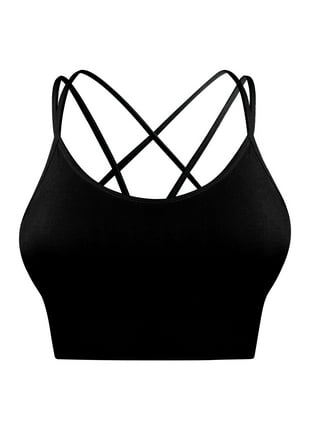 DODOING Women's Racerback Sports Bra Cross Back Strappy Removable Pads Yoga  Running Workout Bra With Good Support 