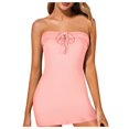 thumbnail image 1 of Women's Strappy Strapless Dress Pure Desire Style Spicy Girl Wrap Casual Summer Party Club Wear Flowy Comfortable Fashionable Outfit, 1 of 2