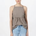 thumbnail image 1 of Women's Strappy Tank Top Casual Summer Sleeveless Blouse with Tie Detail for Daily Wear and All-Season Comfort Effortless Style for Women Coffee S, 1 of 4