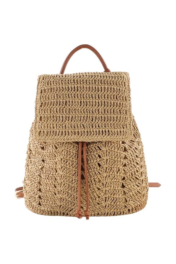 Women's Straw Backpack Summer Boho Bohemian Hollow Shoulder Bag Hobo Crochet Woven Travel Bags for Women Knitted Beach Back Pack