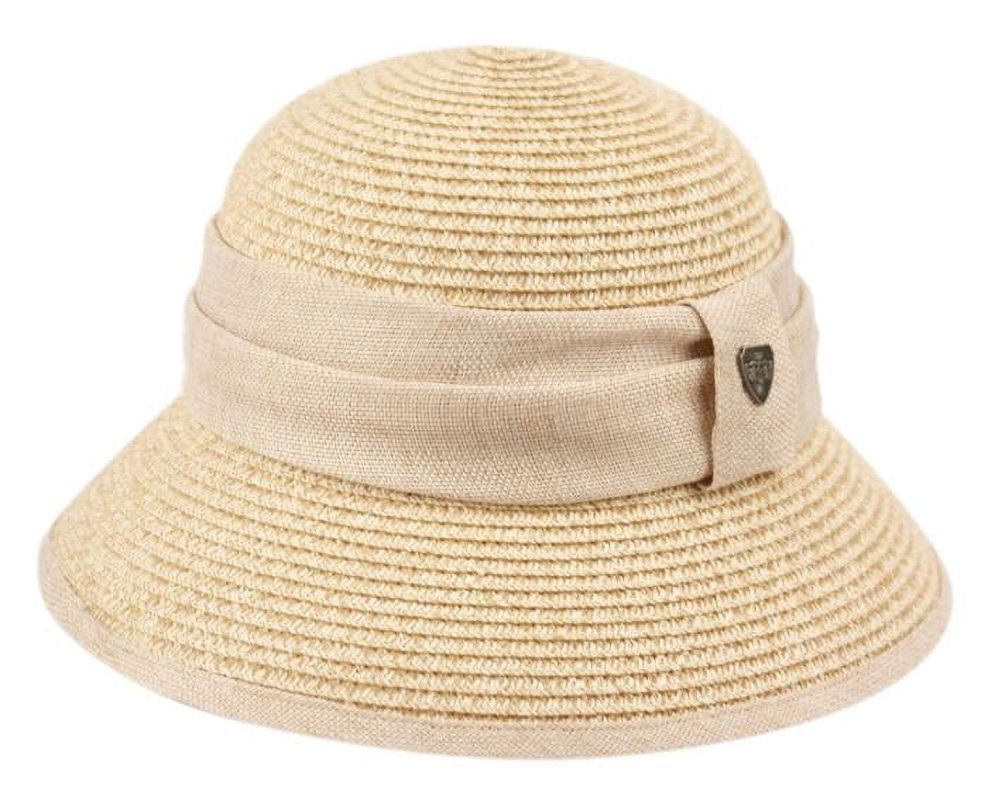 Classic Tan Straw Cloche Hat - Women\'s Sun Hat Women Sun Stra? Hat Cloche Hat Summer Hat for Women 1920s  main image 3