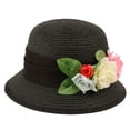 thumbnail image 1 of Women's Straw Braid Flower Cloche Hats, 1 of 6
