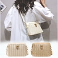 thumbnail image 1 of Women's Straw Crossbody Bag, Mini Shell Woven Purse with Gold Lock Clasp for Summer, 1 of 4