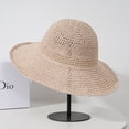 thumbnail image 1 of Women's Straw Floppy Sun Hat Foldable Wide Brim Summer Beach Crochet Hat/Pink, 1 of 4
