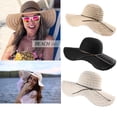 thumbnail image 1 of Women's Straw Hat Foldable Wide Brim Sun Hat Summer Beach Hat/Beige, 1 of 7