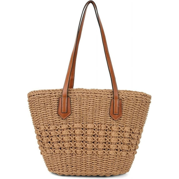 Women's Straw Hobo Bag Woven Shoulder Bag Large Totes Summer Travel Beach Handbag Handmade Purse